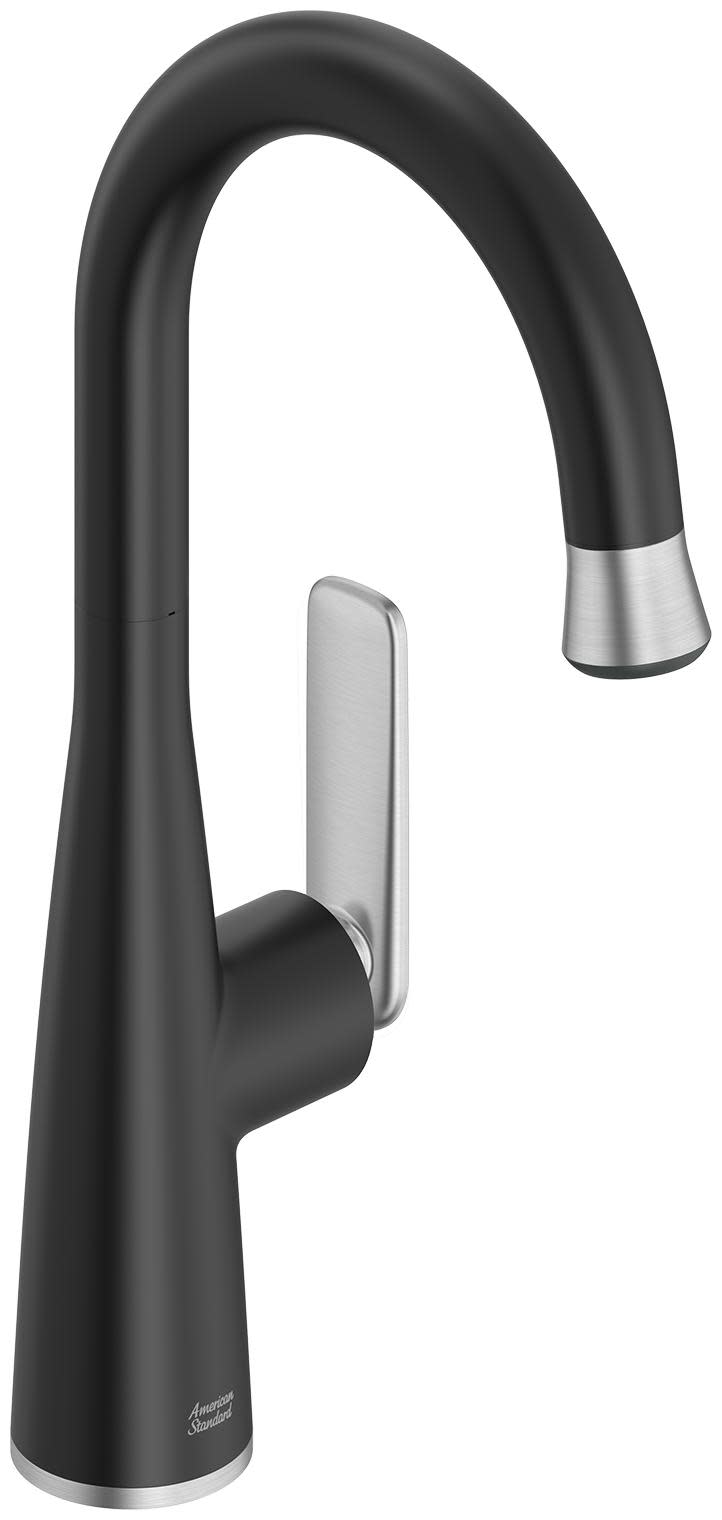 Photos - Tap American Standard 104.827 Aspirations 1.8 GPM Single Hole Pull Down Bar Faucet Matte Black / Stainless Steel Faucet Bar Sing 