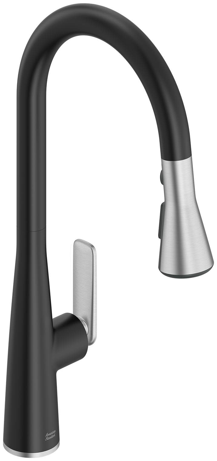 Photos - Tap American Standard 104.881 Aspirations 1.8 GPM Single Hole Pull Down Kitchen Faucet Matte Black / Stainless Steel Faucet Kitc 