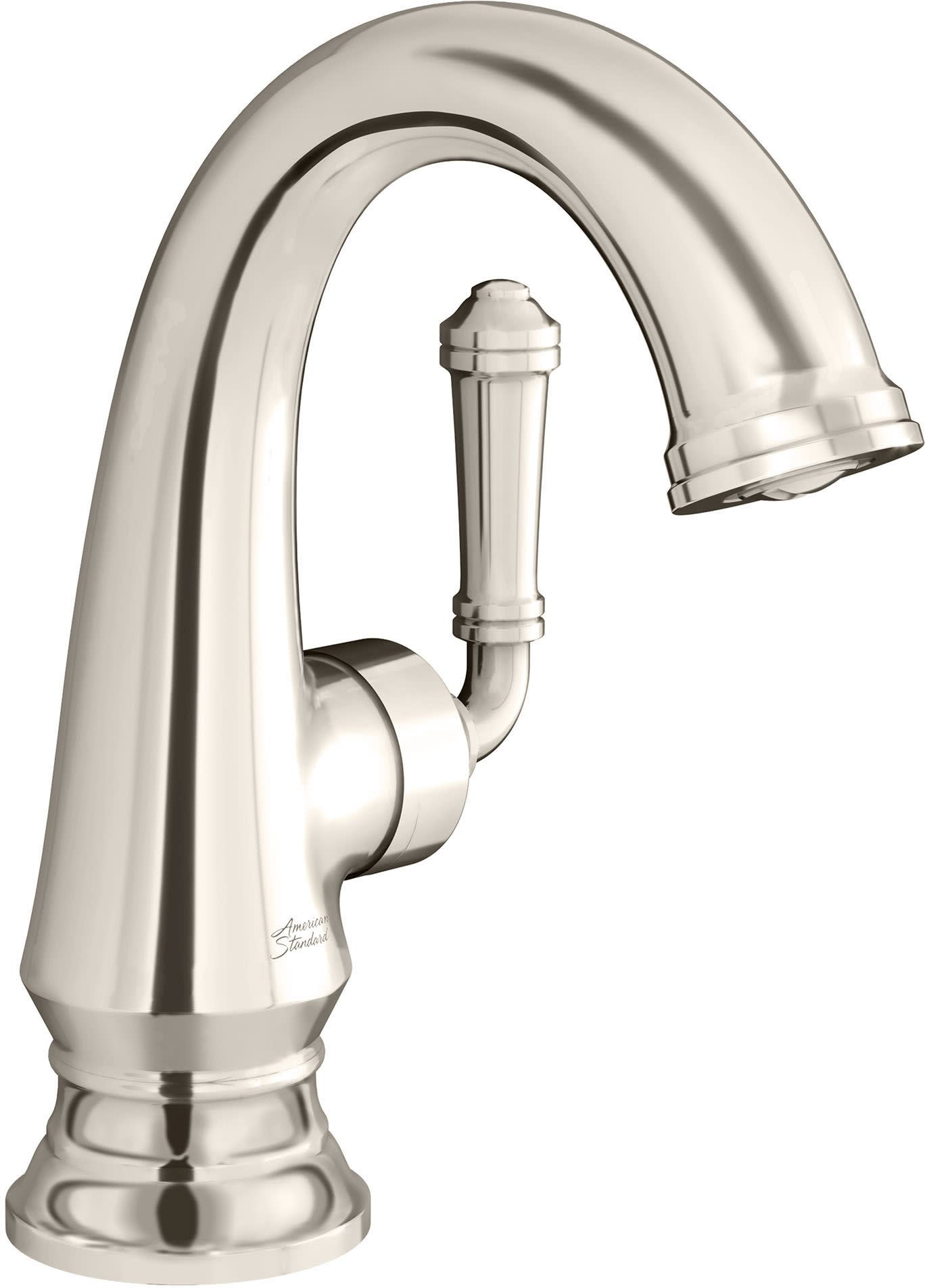 American Standard 7052.121 Delancey 1.2 GPM Single Hole Bathroom Faucet with Pop-Up Drain Assembly Polished Nickel Faucet Bathroom Sink Faucets Single