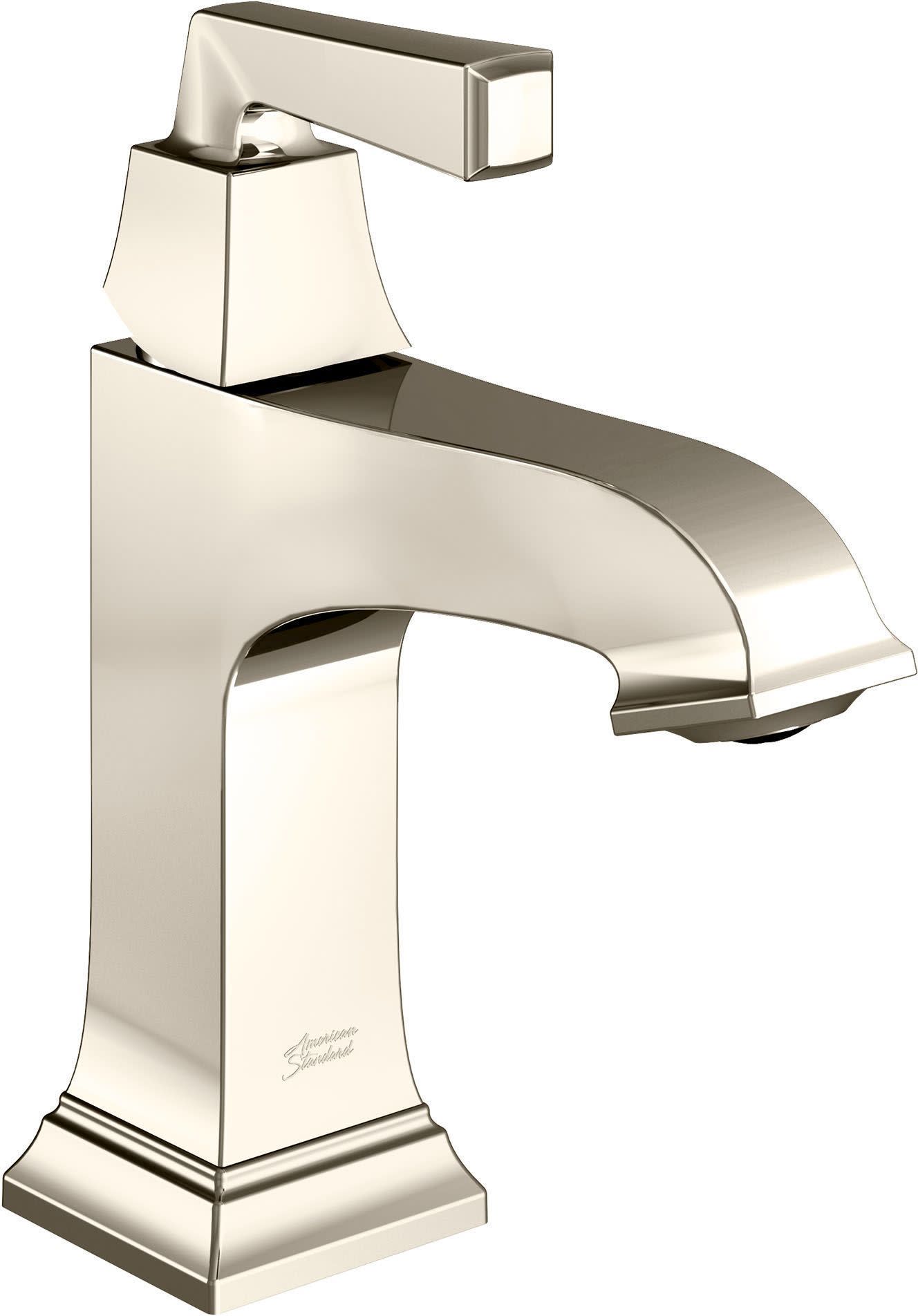 American Standard 7455.107 Town Square S 1.2 GPM Single Hole Bathroom Faucet with Pop-Up Drain Assembly Polished Nickel Faucet Bathroom Sink Faucets
