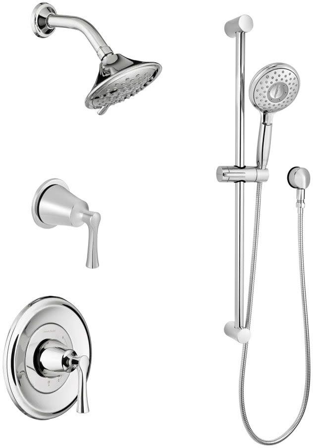 American Standard Estate-Spectra-1CA Estate Pressure Balanced Shower System with Shower Head Hand Shower Slide Bar Shower Arm Hose Wall Supply