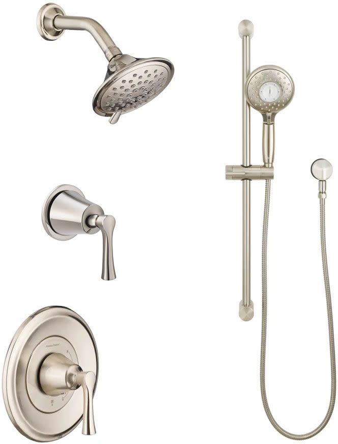 American Standard Estate-Spectra-1CA Estate Pressure Balanced Shower System with Shower Head Hand Shower Slide Bar Shower Arm Hose Wall Supply