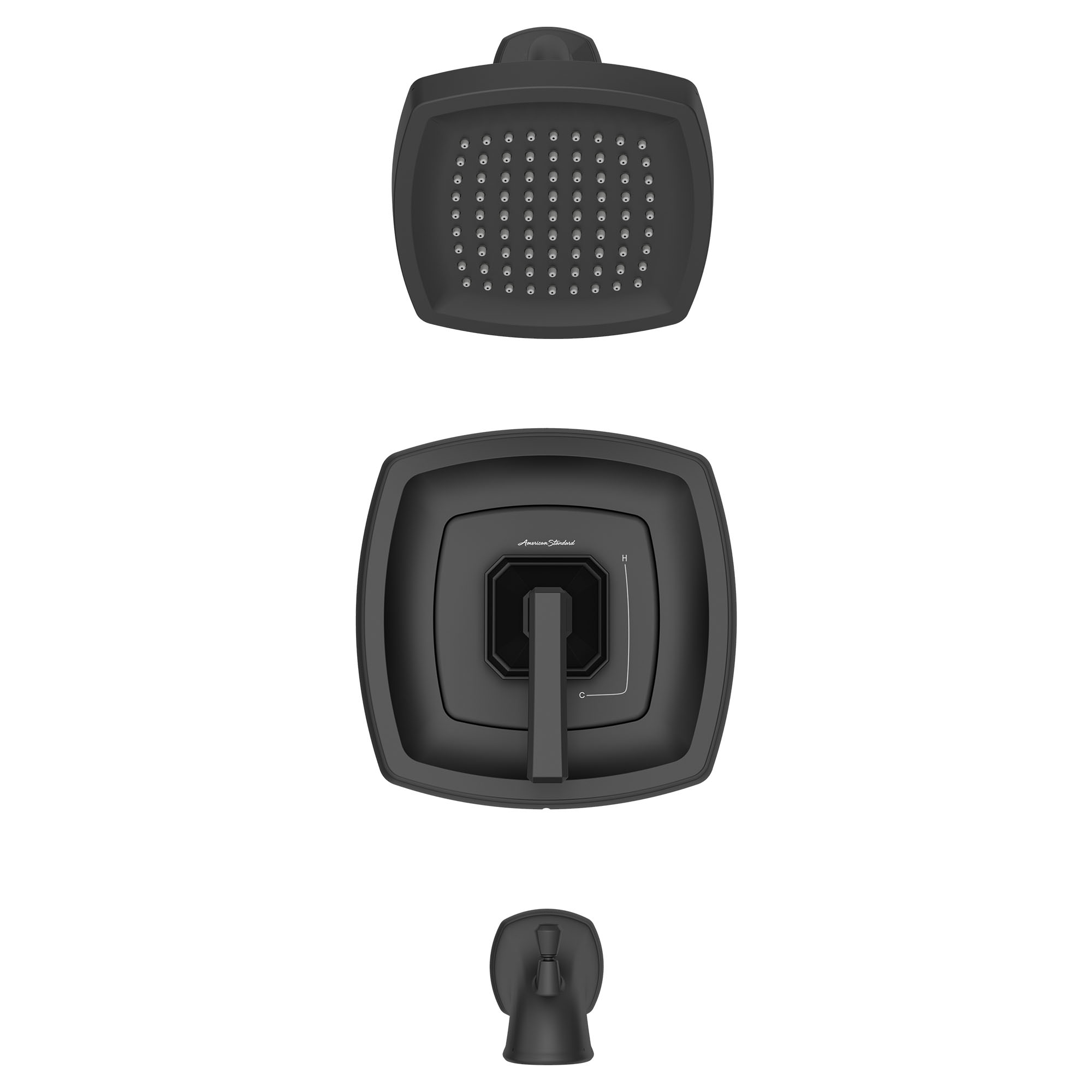 Photos - Shower System American Standard TU612.508 Crawford Tub and Shower Trim Package with 1.8 GPM Single Function Shower Head Matte Black Shower 