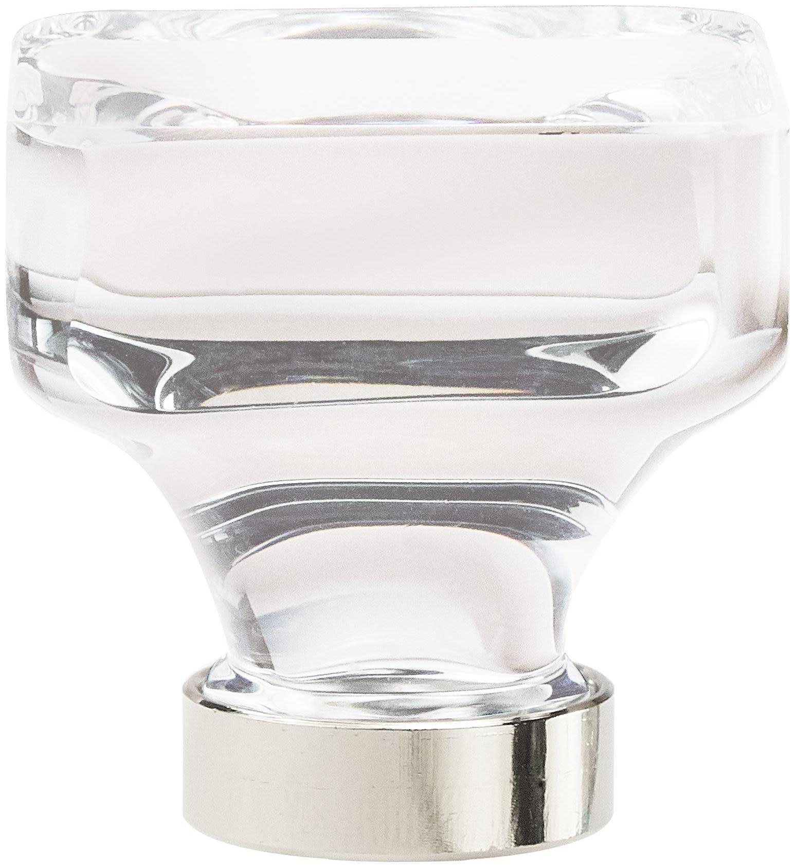 Photos - Furniture Hardware Inch Amerock BP36653 Glacio 1-3/8  Square Cabinet Knob Crystal / Polished Nickel Cabinet Hardware Knobs Square BP36653CPN 