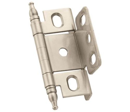 Amerock PK3175TM Functional 3/4 Inch Full Wrap Full Inset Hinge with Minaret Tip - Single Satin Nickel Cabinet Hinges Inset Hinges Wrap Hinges