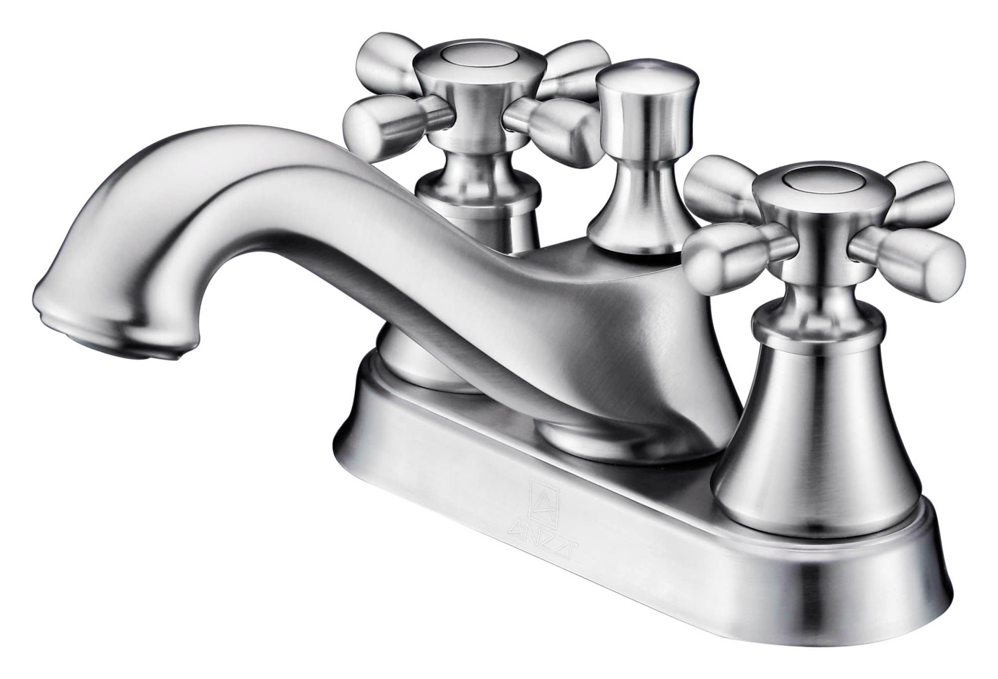 Photos - Tap Anzzi L-AZ006 Major Centerset 1.2 GPM Bathroom Faucet Brushed Nickel Faucet Bathroom Sink Faucets Double Handle L-AZ006BN 