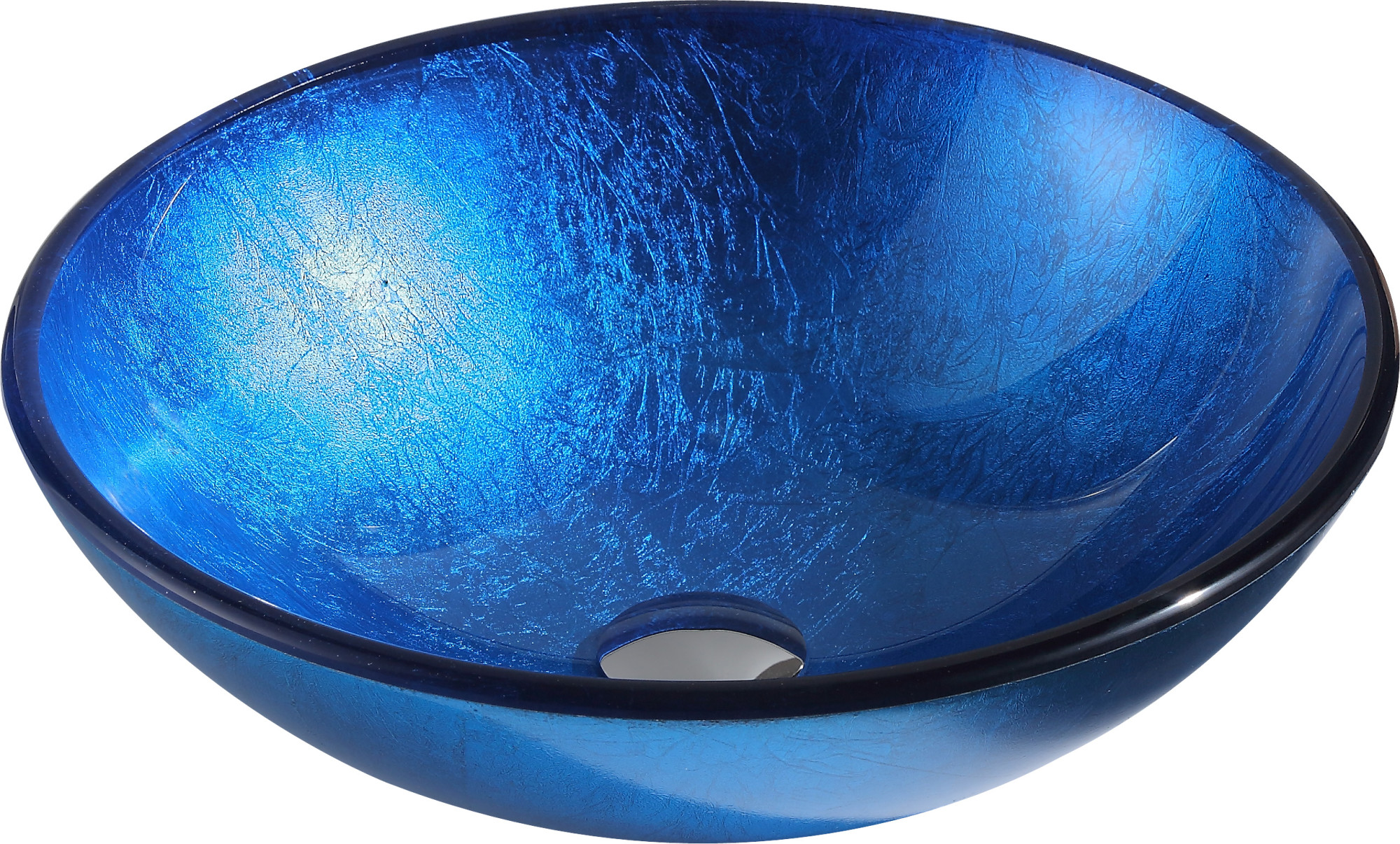 Photos - Bathroom Sink Anzzi LS-AZ027 Clavier 16-1/2" Glass Vessel  - Pop-Up Drain Included Lustrous Blue Sinks s Sinks O 