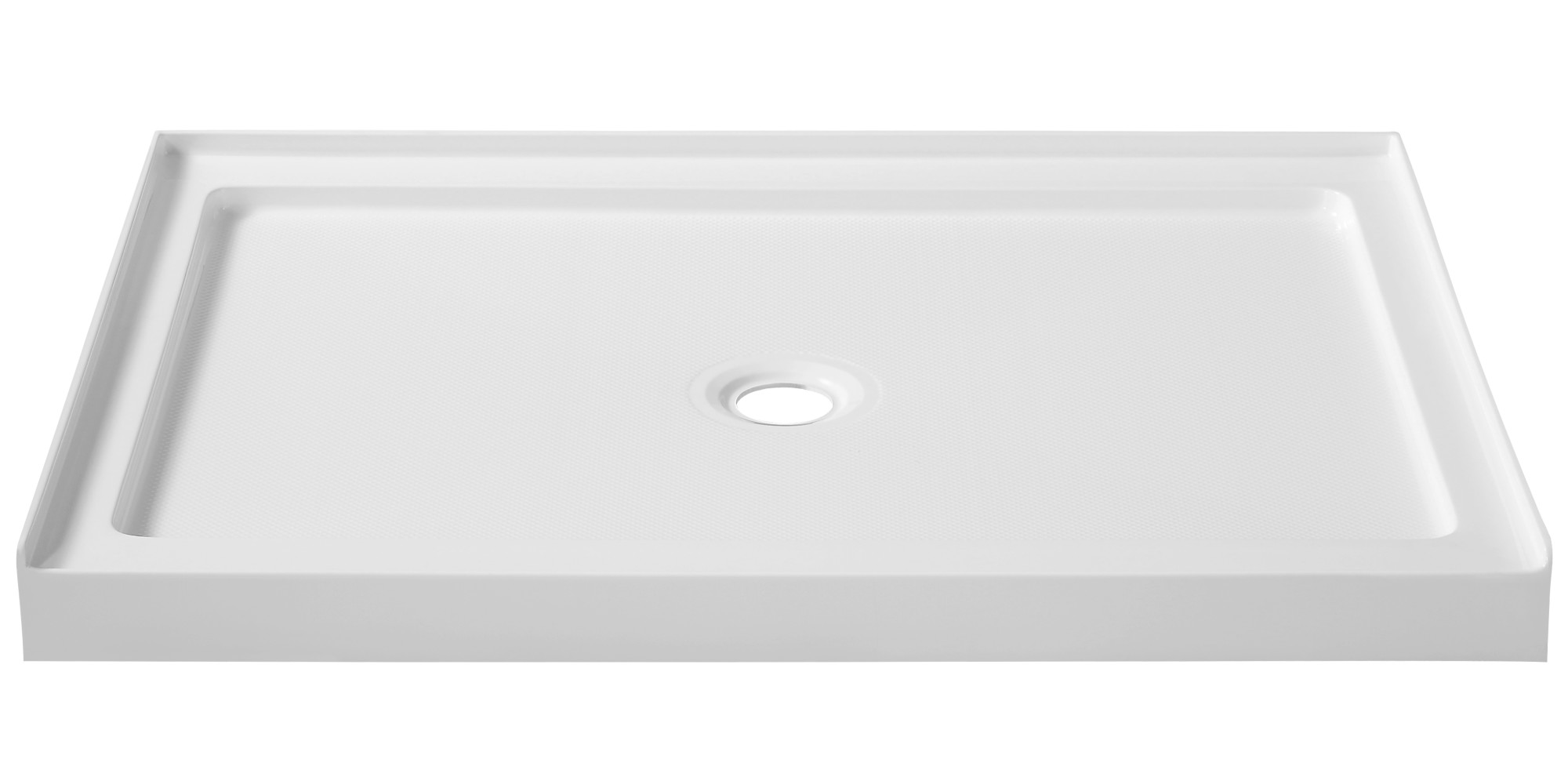 Photos - Shower Tray Anzzi SB-AZ011 Fissure 48" x 36" Rectangular Shower Base with Single Threshold and Center Drain White Shower Stalls and Door 