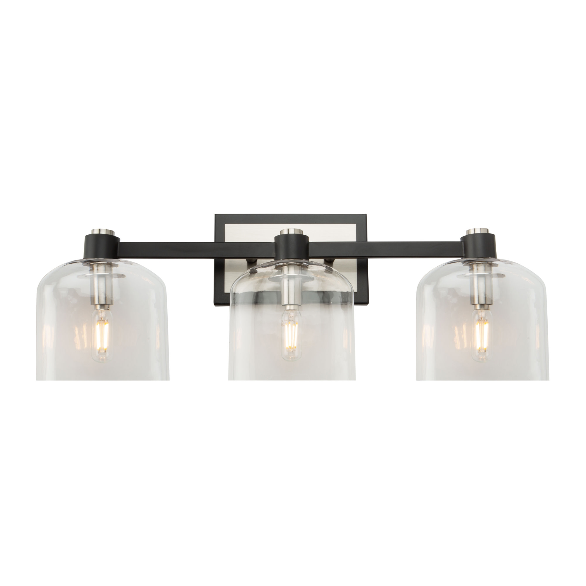 Photos - Chandelier / Lamp ArtCraft Lighting AC11693 Lyndon 3 Light 25" Wide Vanity Light Black / Brushed Nickel Indoor Lighting Bathroom Fixtures Vani 