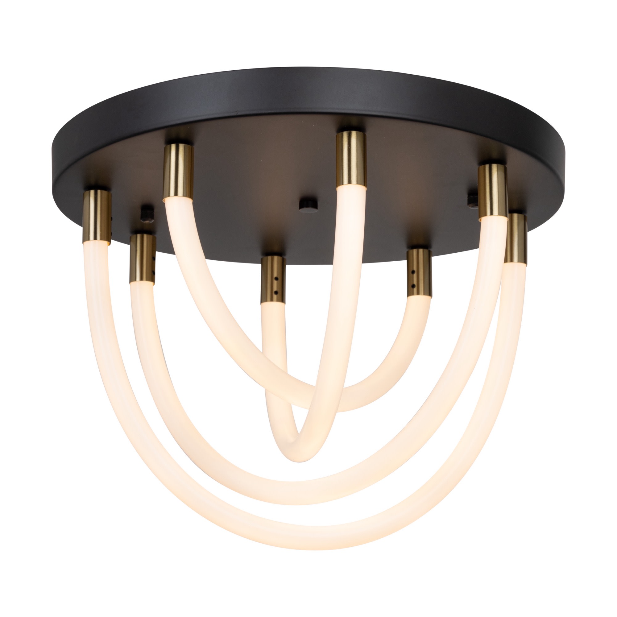 Photos - Chandelier / Lamp ArtCraft Lighting AC6811 Cascata 16" Wide LED Semi-Flush Ceiling Fixture Black / Brushed Brass Indoor Lighting Ceiling Fixtu 