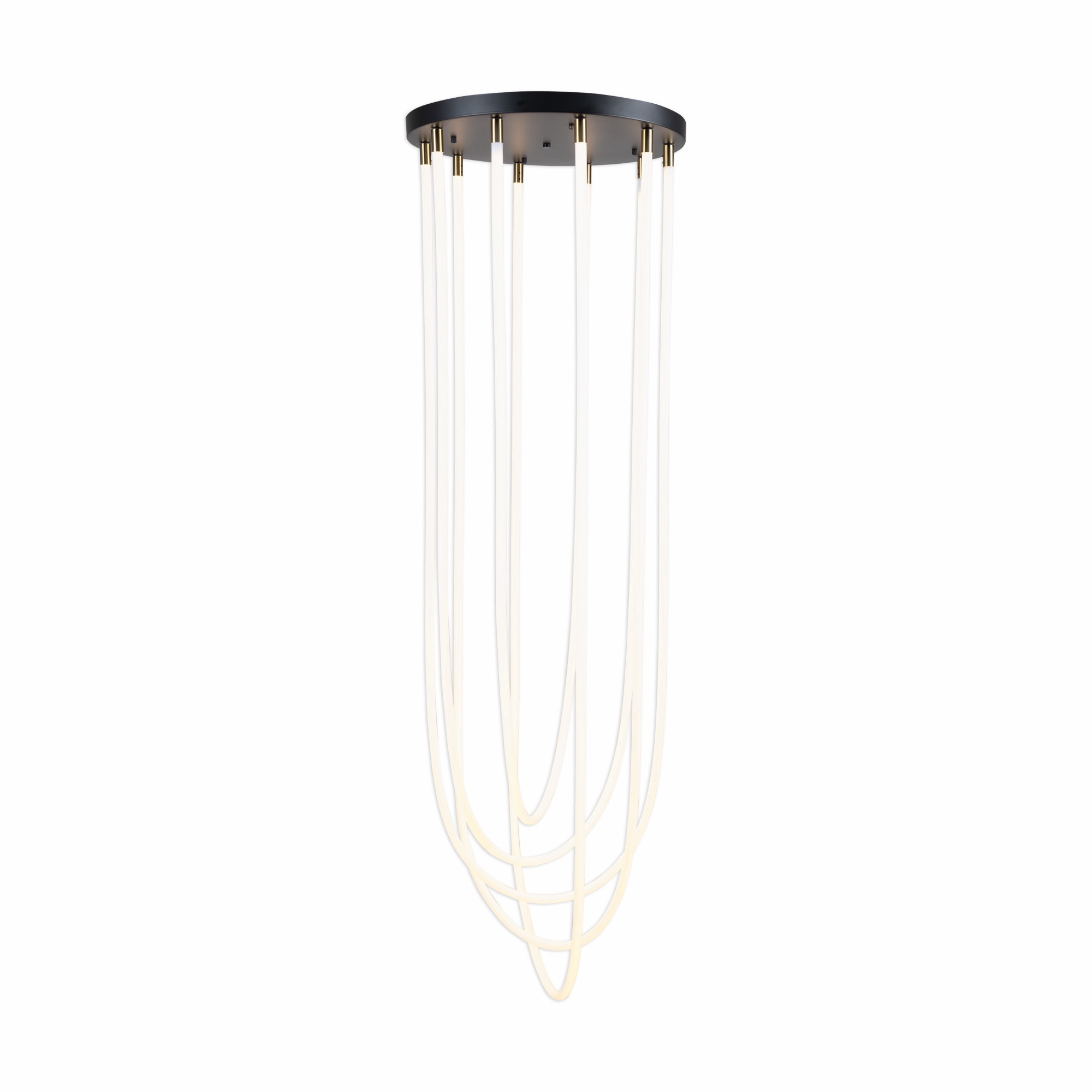 Photos - Chandelier / Lamp ArtCraft Lighting AC6812 Cascata 22" Wide LED Abstract Multi Light Pendant Black / Brushed Brass Indoor Lighting Pendants AC 