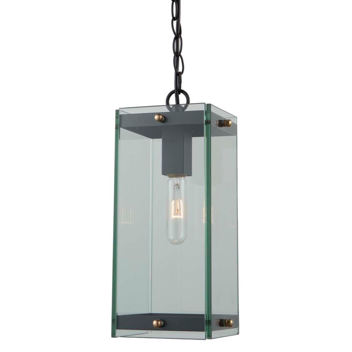 Photos - Floodlight / Street Light ArtCraft Lighting AC8135 Bradgate 7" Wide Outdoor Mini Pendant Matte Black / Harvest Brass / Clear Outdoor Lighting Pendants 