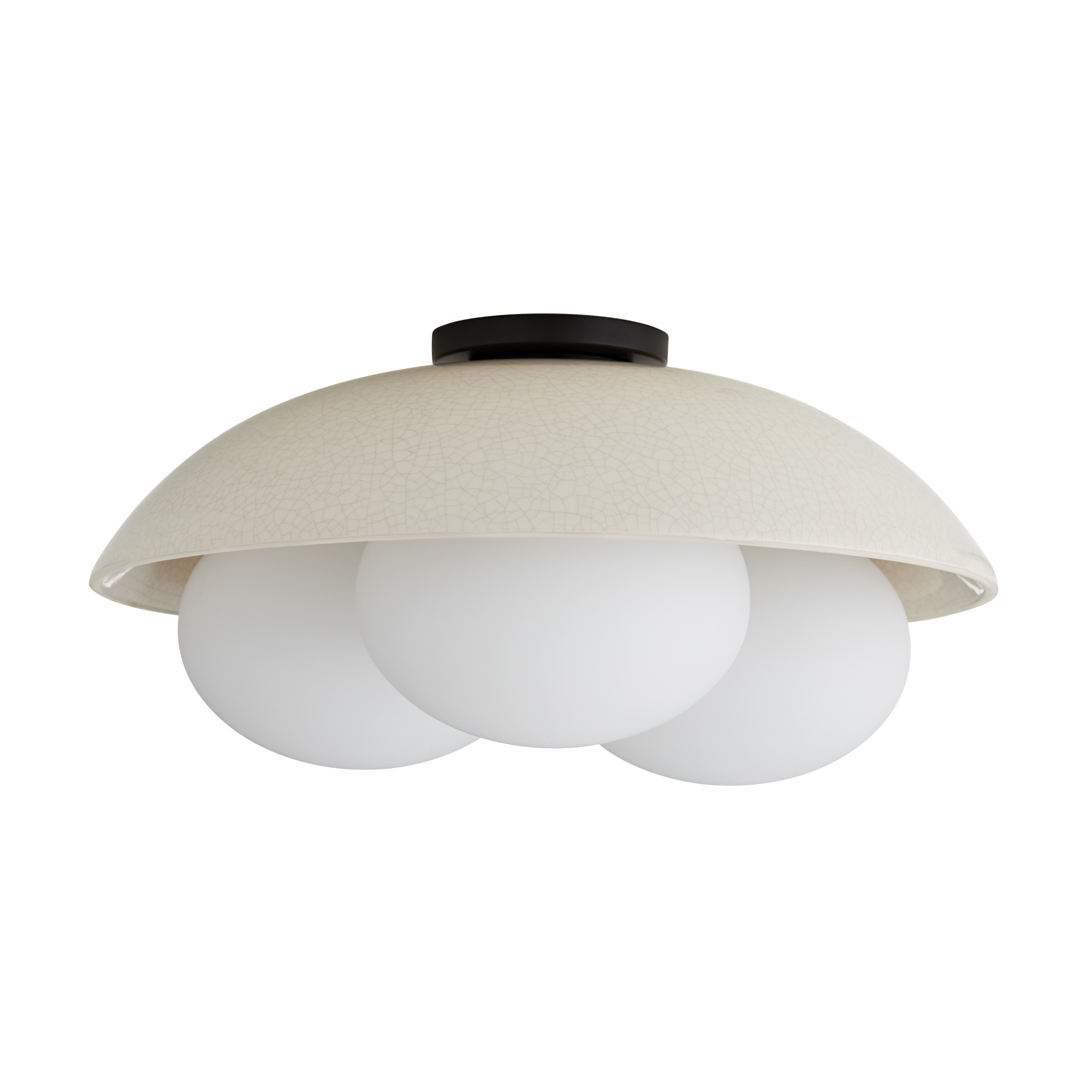 Photos - Chandelier / Lamp Wide Arteriors DA49004 APD Workshop 3 Light 19"  Flush Mount Ceiling Fixture Blackened Steel / Ivory Indoor Lighting Ceiling 