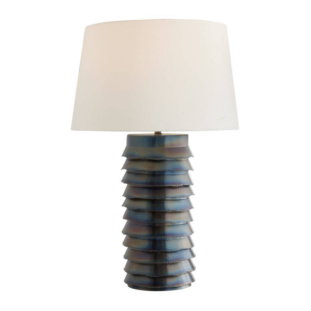 Photos - Desk Lamp Buffet Arteriors PTI20-913 Frasier 28" Tall  Table Lamp with Silk Shade Burnt Iron Lamps Table Lamps 