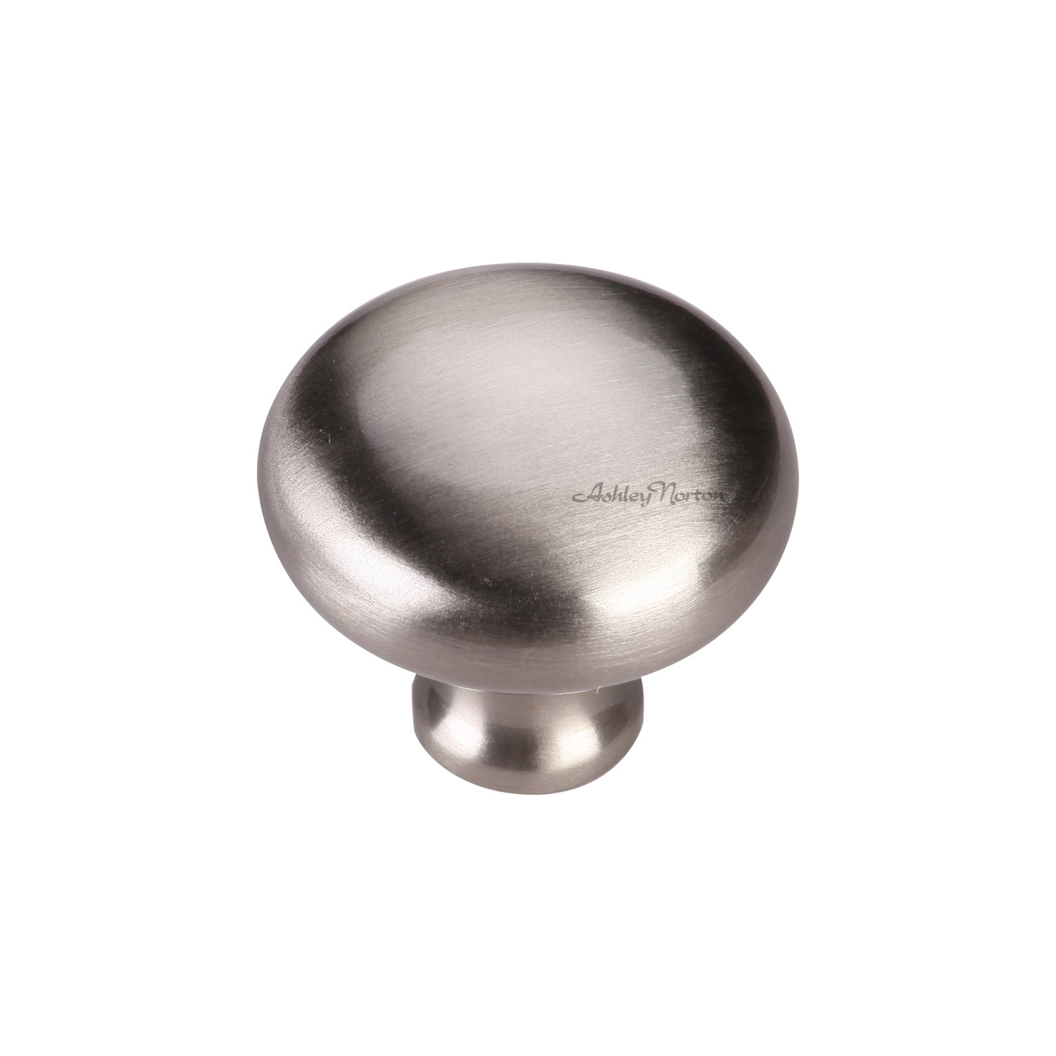 Photos - Furniture Hardware Ashley Norton MT0117-032 Luxury 1-1/4" Round Smooth Mushroom Luxury Solid Brass Cabinet / Drawer Knob Satin Nickel Cabinet H 
