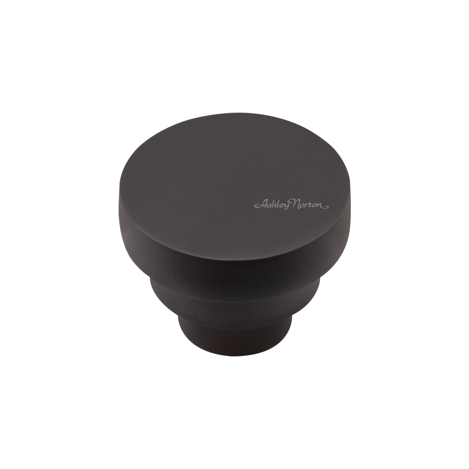 Photos - Furniture Hardware Ashley Norton MT3624-038 Solid Brass Round Stepped 1-1/2" Round Luxury Designer Mushroom Cabinet / Drawer Knob Flat Black Ca 