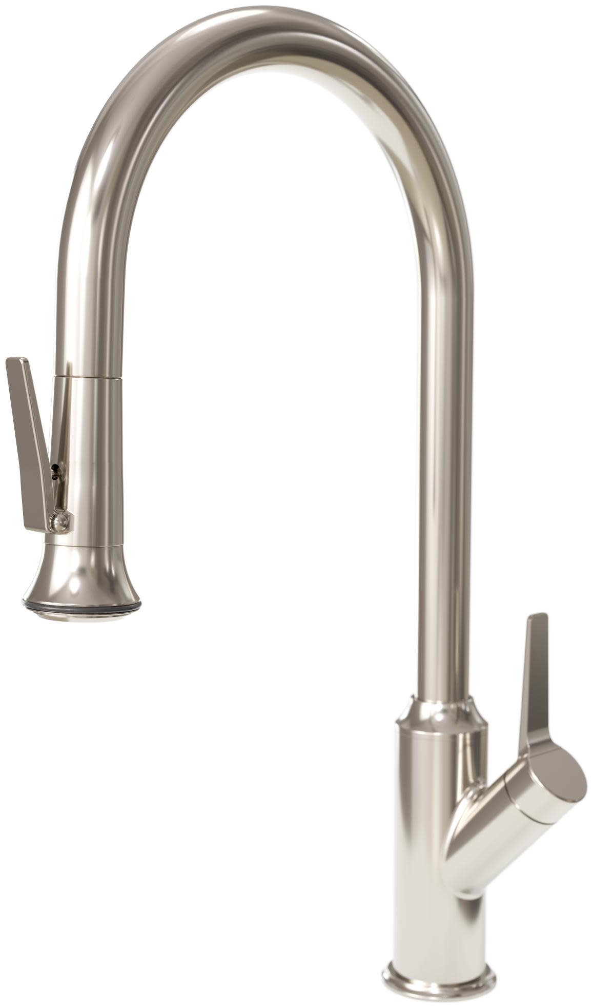 Aspect by Waterstone MA110-2 Macari 1.75 GPM Single Hole Pull Down Kitchen Faucet - Includes Escutcheon Polished Nickel Faucet Kitchen Single Handle