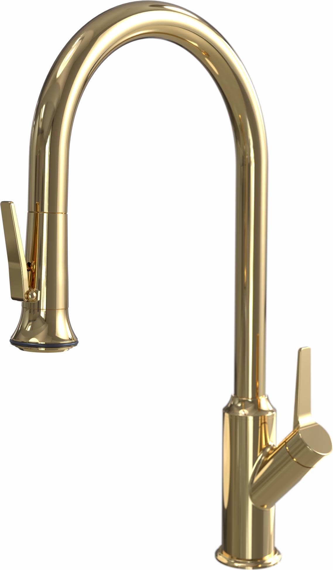 Aspect by Waterstone MA110-2 Macari 1.75 GPM Single Hole Pull Down Kitchen Faucet - Includes Escutcheon Unlacquered Polished Brass Faucet Kitchen