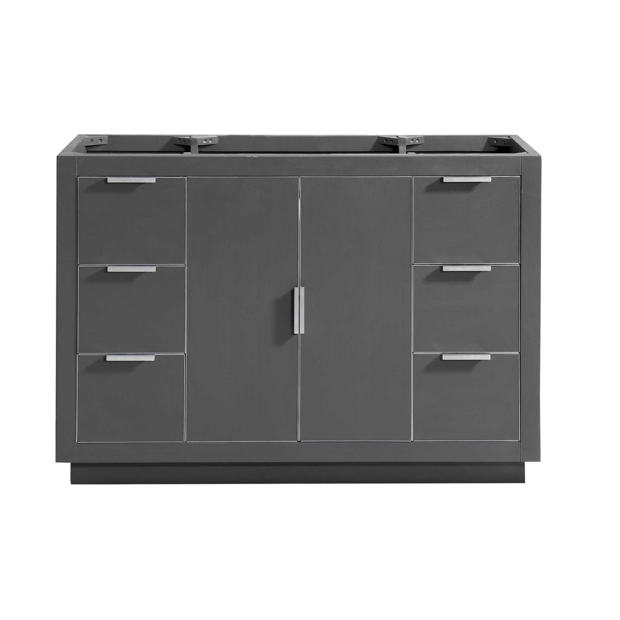 Photos - Washbasin cabinet Cabinet Avanity AUSTEN-V48 Austen 48" Single Free Standing Wood Vanity  Only - Less Vanity Top Twilight Gray with Silver Hard 
