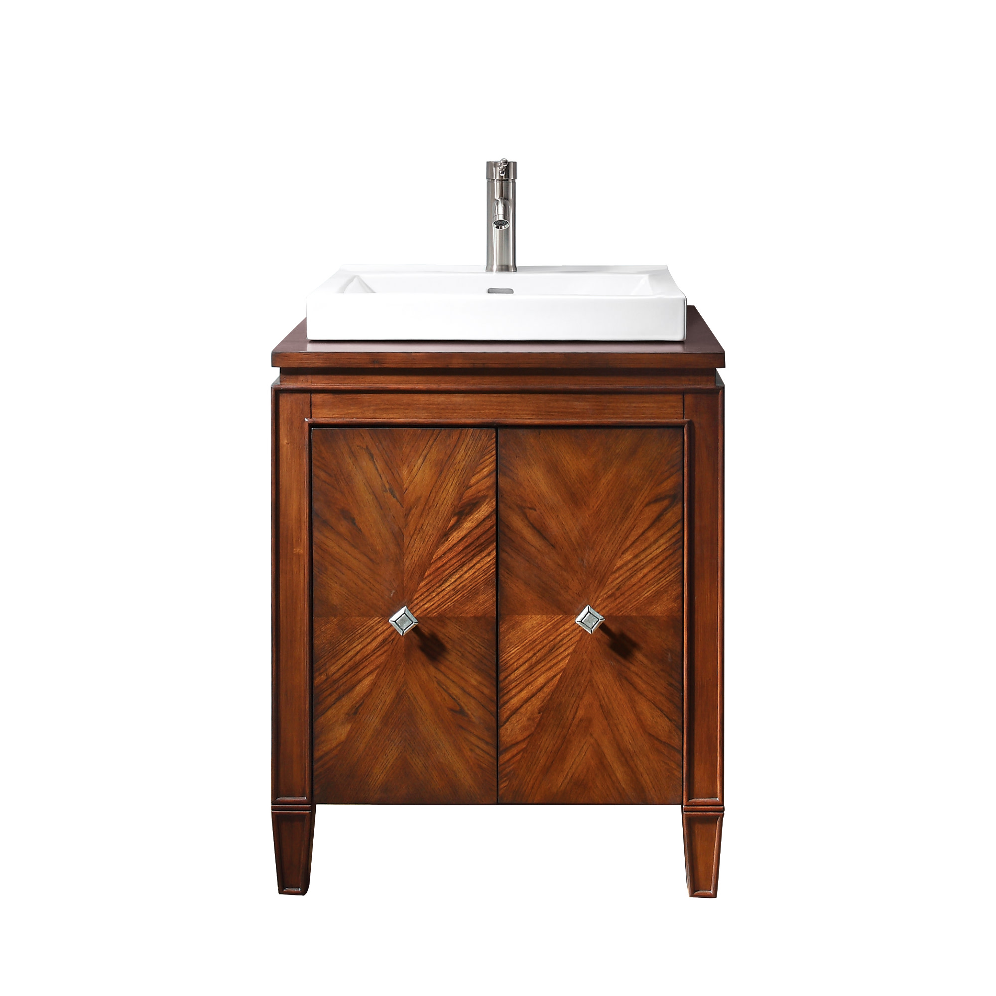 Avanity BRENTWOOD-VS25 Brentwood 24" Bathroom Vanity Set - Top and Sink Included New Walnut Bathroom Storage Vanity Sets Single