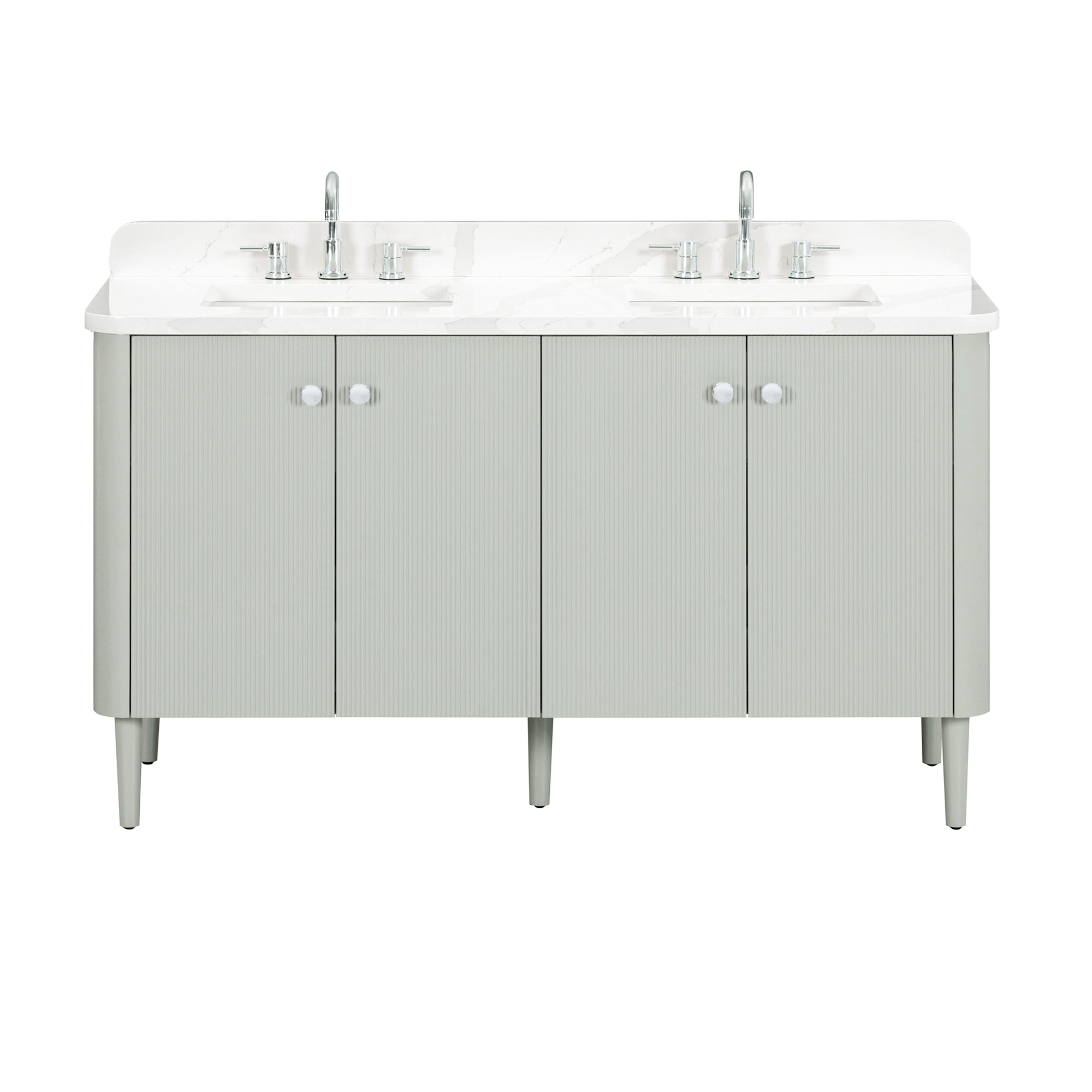 Photos - Washbasin cabinet Haley Avanity -VS61-CA  60" Free Standing or Wall Mounted Double Basin Vanity Set with Cabinet and Quartz Vanity Top Sof 