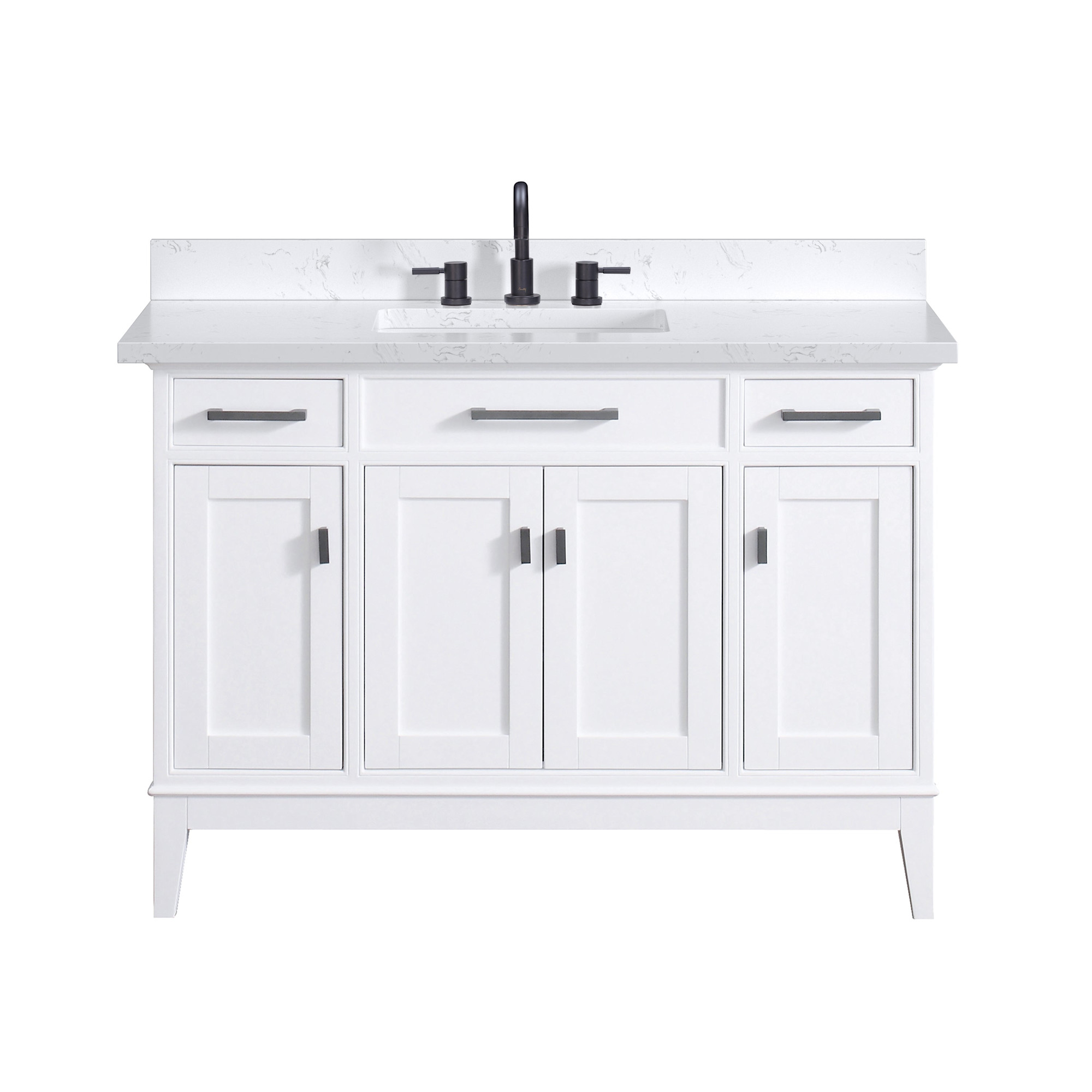 Photos - Washbasin cabinet Madison Avanity -VS49-E  48" Free Standing Single Basin Vanity Set with Cabinet and Engineered Stone Vanity Top White 