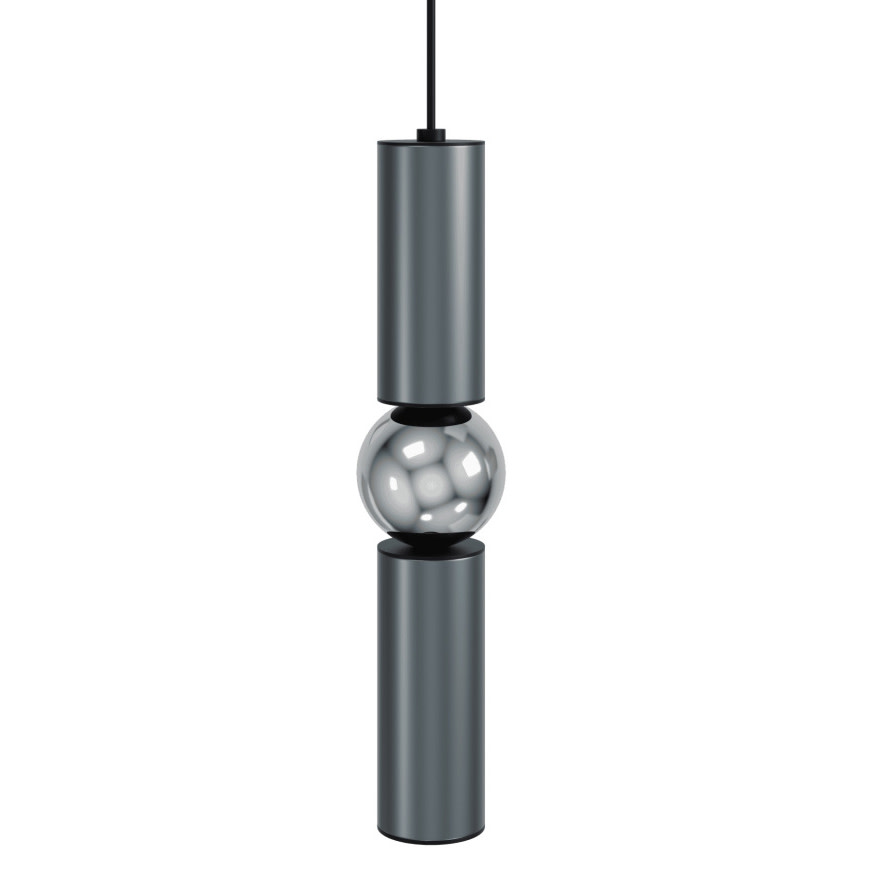 Photos - Chandelier / Lamp Avenue Lighting HF1091 Cicada 17" Tall LED Mini Pendant Grey / Chrome Indoor Lighting Pendants HF1091-GRY