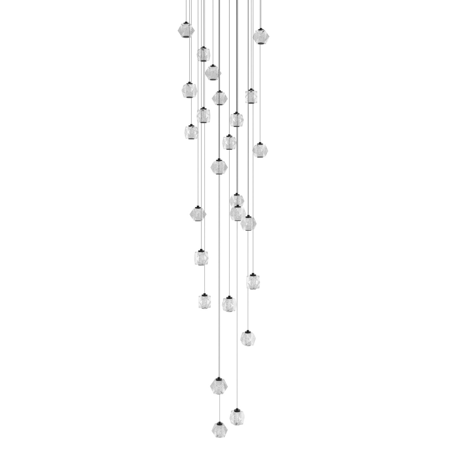 Photos - Chandelier / Lamp Avenue Lighting HF3925 Beluga 30" Wide LED Multi Light Pendant with Faceted Acrylic Shades Black Indoor Lighting Pendants HF