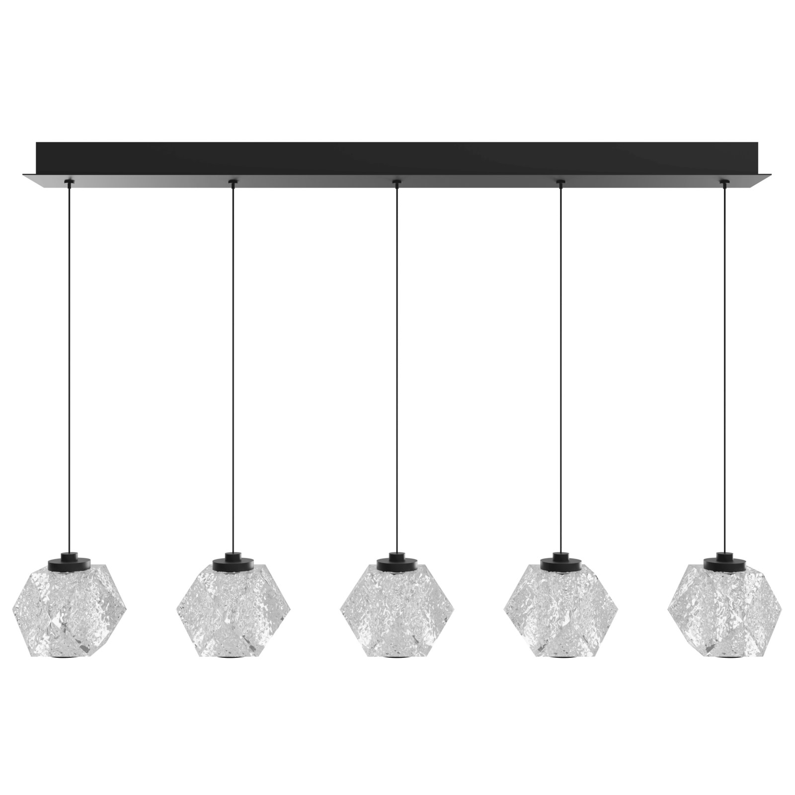 Photos - Chandelier / Lamp Avenue Lighting HF3955 Beluga 36" Wide LED Linear Pendant with Faceted Acrylic Shades Black Indoor Lighting Pendants HF3955