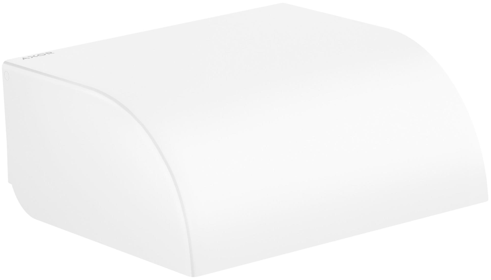 Axor 42858 Universal Circular Wall Mounted Euro Toilet Paper Holder with Cover Matte White Bathroom Hardware and Accessories Bathroom Hardware Toilet