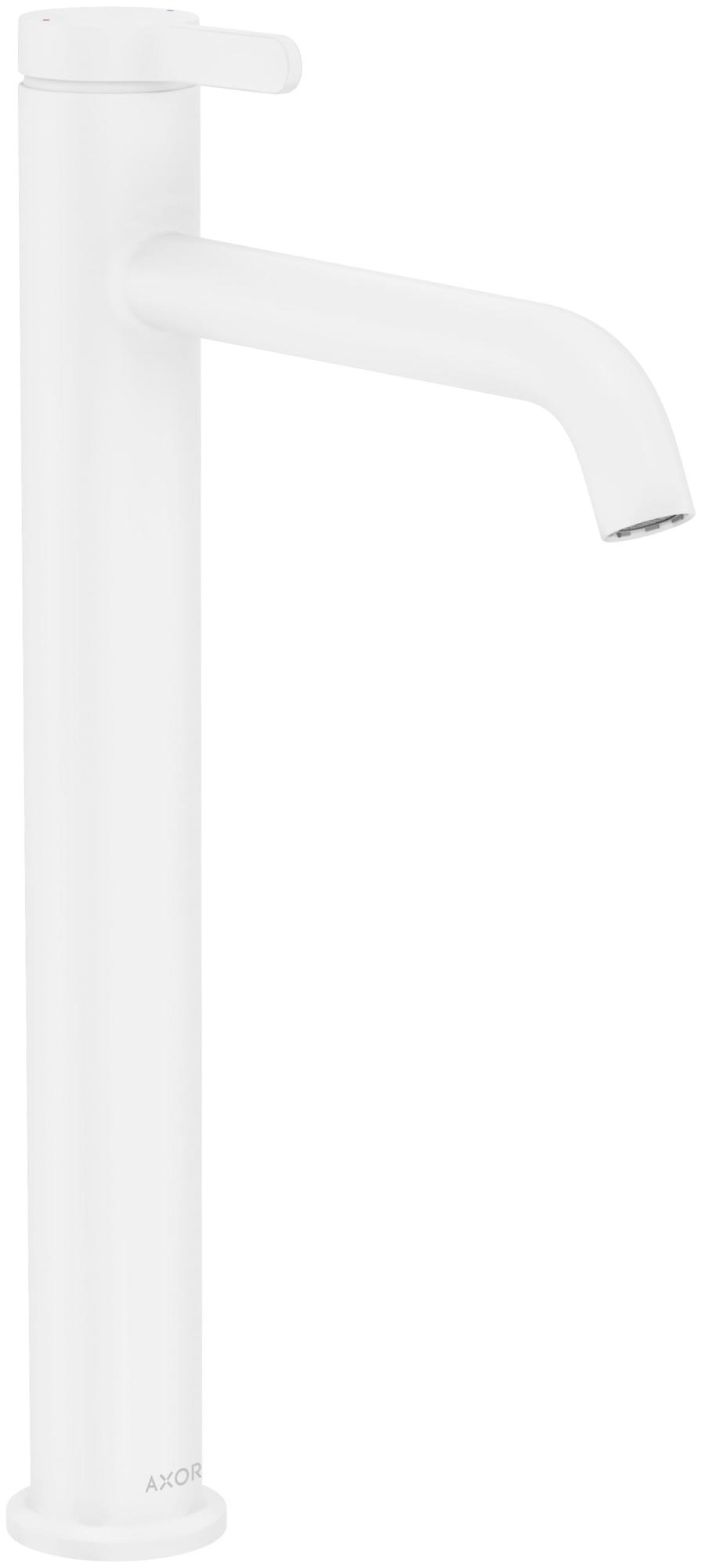 Axor 48002 ONE 1.2 GPM Vessel Single Hole Bathroom Faucet Less Drain Assembly - Engineered in Germany Limited Lifetime Warranty Matte White Faucet