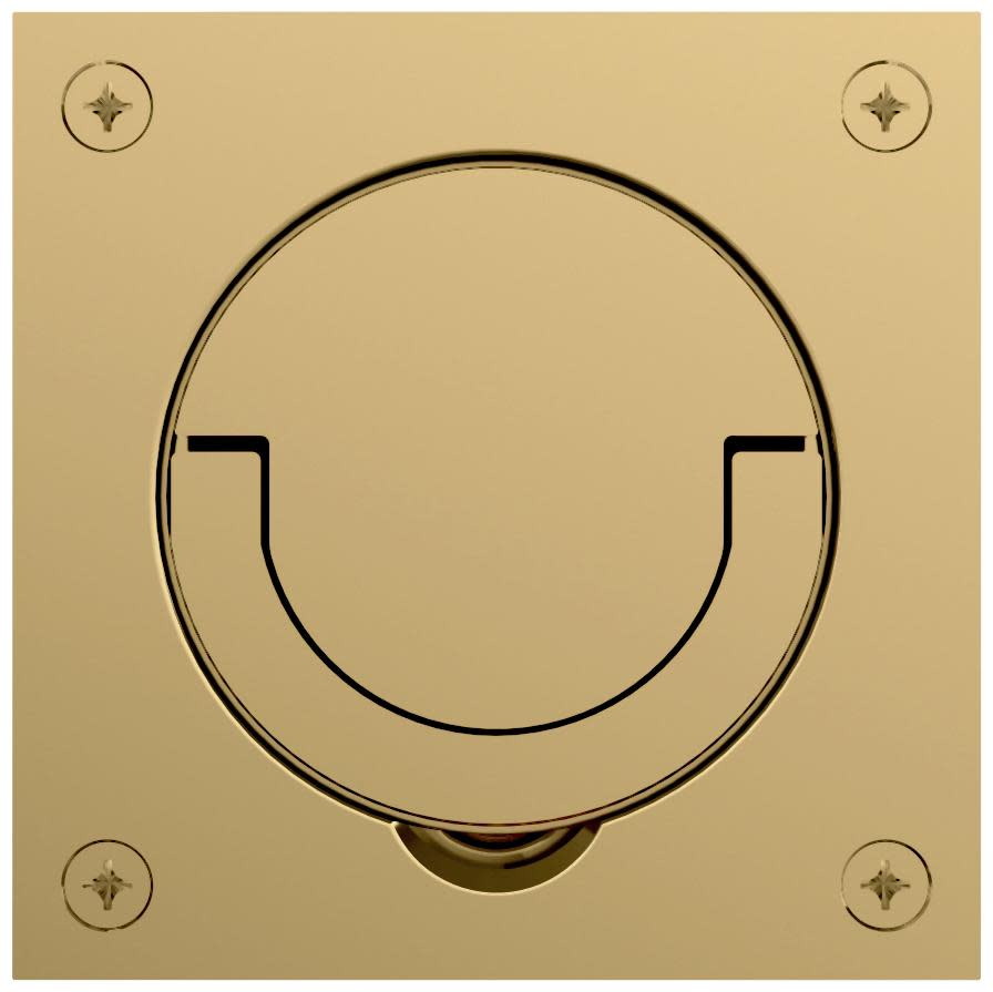 Photos - Other for Repair Inch Baldwin 0397 3-1/2  x 3-1/2  Solid Brass Flush Ring Pull Non-Lacquered Brass Hardware Accessories and Parts Pocket D 