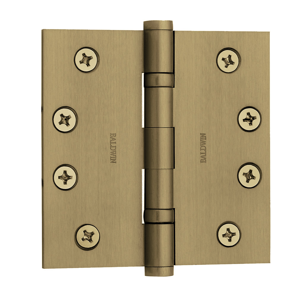 Photos - Other for Repair SOLID Baldwin 1041.INRP 4" x 4"  Brass Square Corner Ball Bearing Mortise Hinge - Single Hinge Vintage Brass Door Hinge Ball 