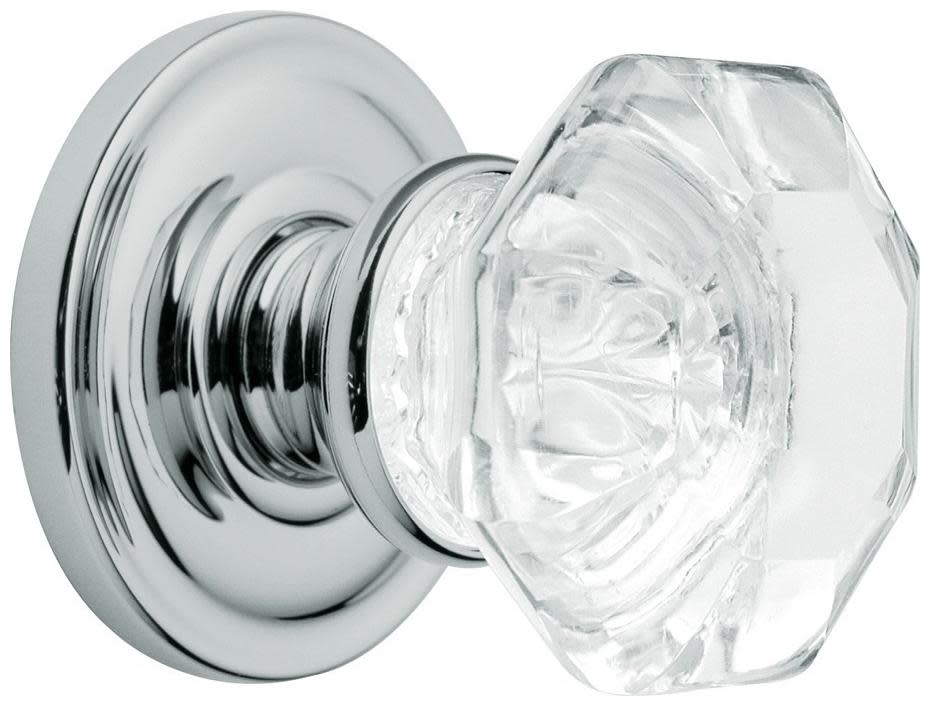 Photos - Door Handle CRYSTAL Baldwin Filmore  Privacy Knobset with Premium 28? Estate Latch and Concealed Screws - Polished Chrome - 5080260PRIV 5 