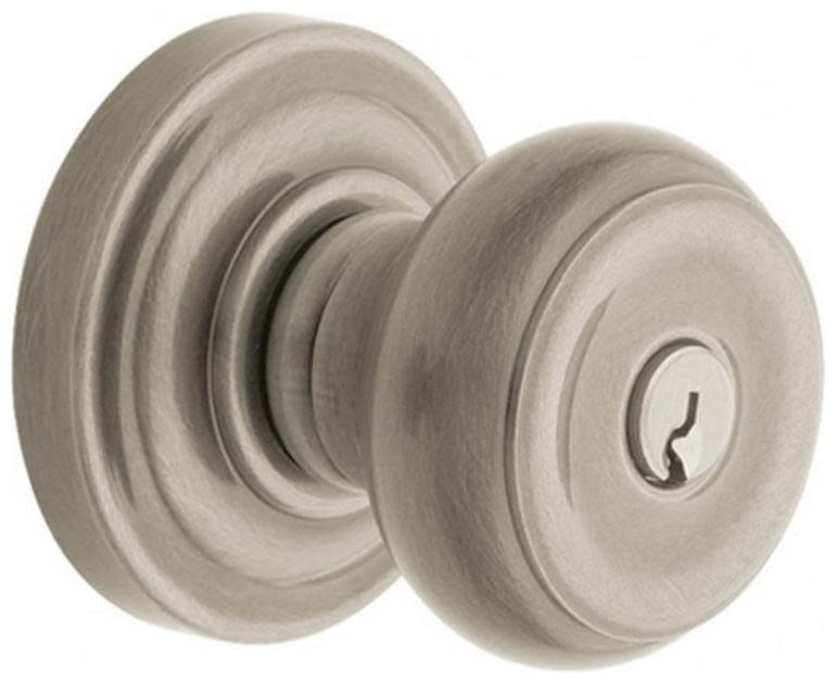 Photos - Door Handle Baldwin Colonial Style Single Cylinder Keyed Entry Door Knobset with Classic Rosette - Lifetime Satin Nickel - 5213056ENTR 5