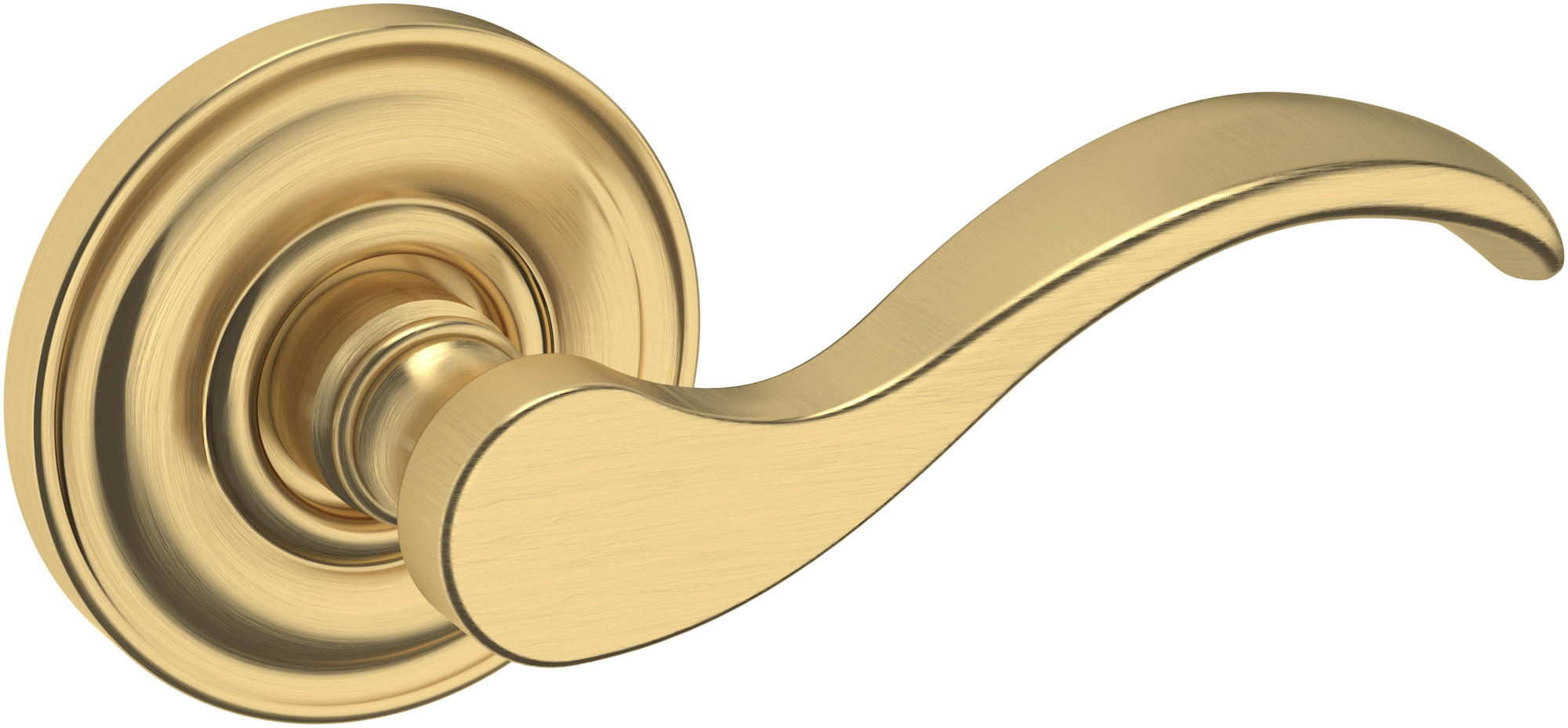 Photos - Door Handle Rose Baldwin 5455V.PASS 5455V Passage Door Lever Set with 5048  from the Estate Collection Lifetime Satin Brass Door Hardware 