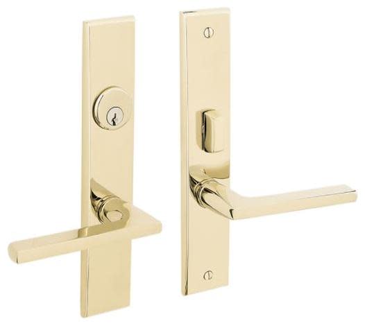 Baldwin 6502.KNIS Lakeshore Escutcheon Cut for Knob Lifetime Polished Brass Hardware Accessories and Parts Door Hardware Parts Trim Plates