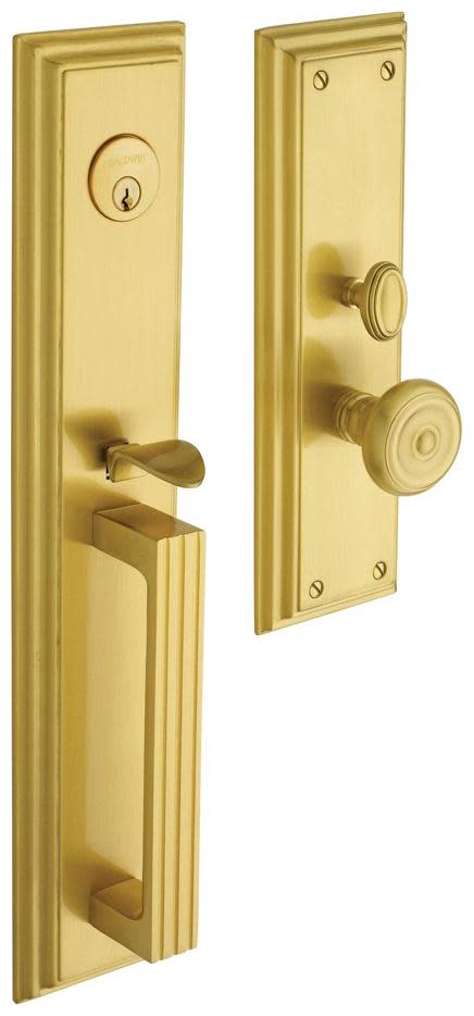 Photos - Door Lock LifeTIME Baldwin 6542.ENTR Tremont Full Plate Single Cylinder Keyed Entry Mortise Handleset Trim with 5020 Interior Knob from the Est 