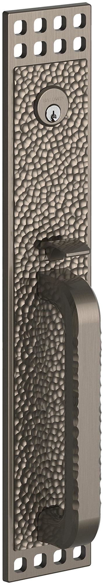 Baldwin 6944.RENT Pasadena Right Handed Single Cylinder Mortise Handleset Trim Set Lifetime Graphite Nickel Door Hardware Mortise Locks Keyed Entry