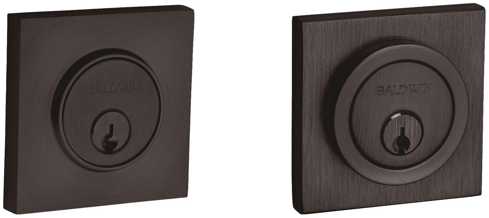 Photos - Door Lock SanTa Baldwin 8221  Monica Contemporary Square Double Cylinder Deadbolt Venetian Bronze Door Hardware Deadbolts Keyed Entry D 