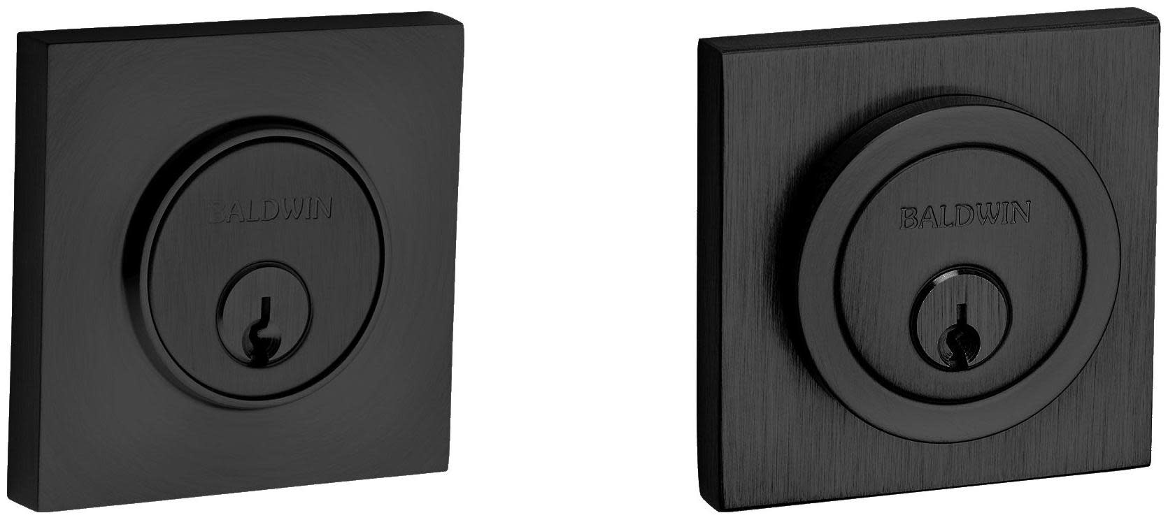 Photos - Door Lock SanTa Baldwin 8221  Monica Contemporary Square Double Cylinder Deadbolt Satin Black Door Hardware Deadbolts Keyed Entry Deadb 