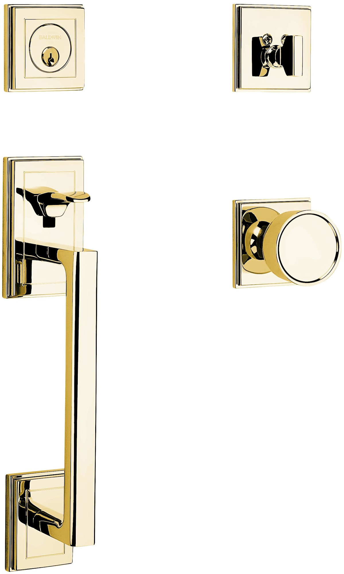 Photos - Interior Door Hollywood Baldwin 85310.ENTR  Hills Sectional Single Cylinder Door Handleset with Interior K008 Knob and Emergency Egress Fun 