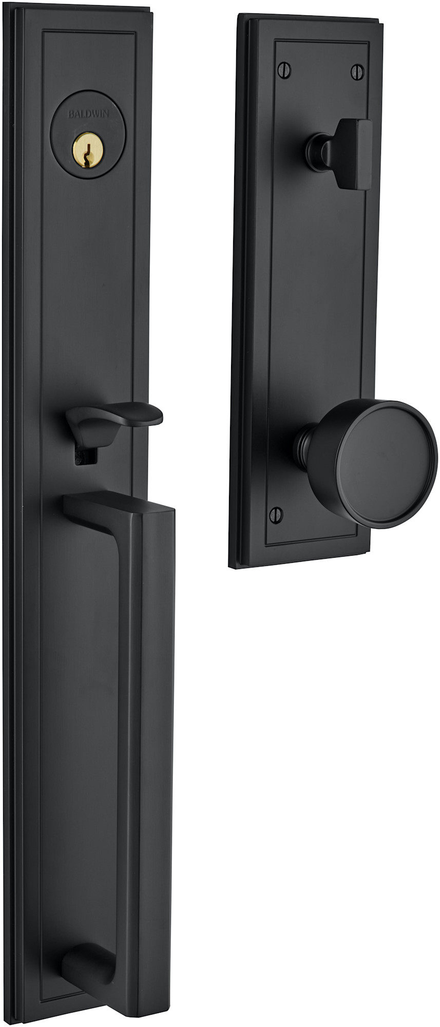 Photos - Interior Door Hollywood Baldwin 85311.ENTR  Hills Full Plate Single Cylinder Door Handleset with Interior K008 Knob and Emergency Egress Fu 