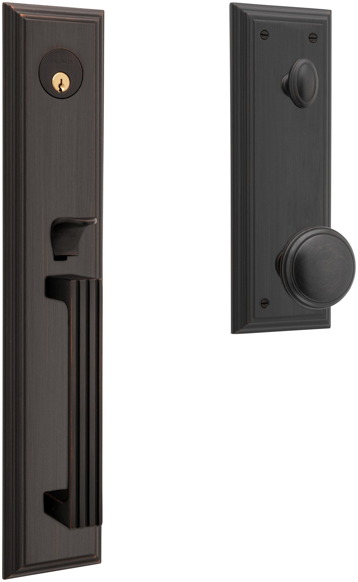 Photos - Interior Door Bronze Gym Baldwin 85342.ENTR Tremont Full Plate Single Cylinder Keyed Entry Handleset with Emergency Egress from the Estate Collection 