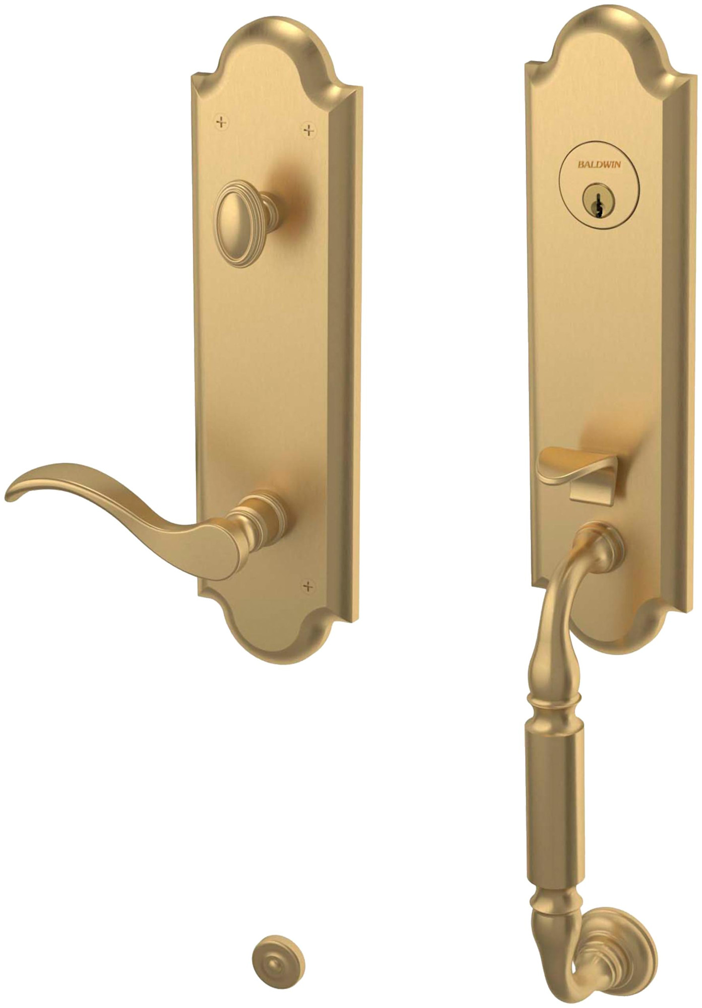 Photos - Interior Door Vintage Baldwin 85350.LENT Manchester Left Handed One Piece Single Cylinder Keyed Entry Handleset with 5455V Interior Lever from the 