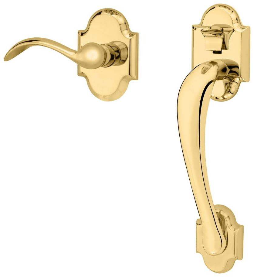 Baldwin 85353.ACRH Boulder Sectional Entry Right Handed Handle Set Kit with Interior Boulder Lever Non-Lacquered Brass Door Hardware Handlesets