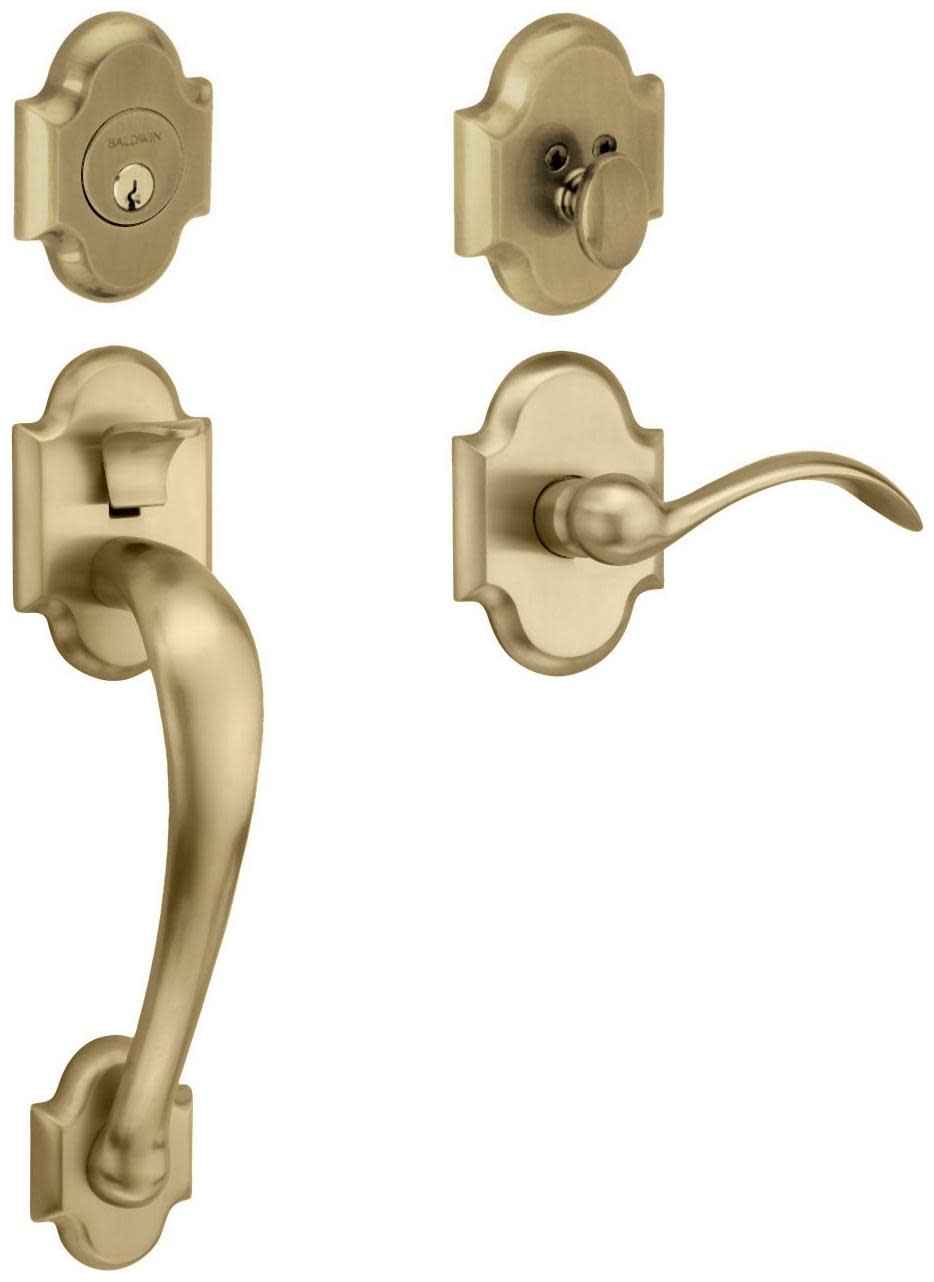 Baldwin 85353.RENT Boulder Right Handed Sectional Single Cylinder Keyed Entry Handleset with Beavertail Interior Lever from the Estate Collection