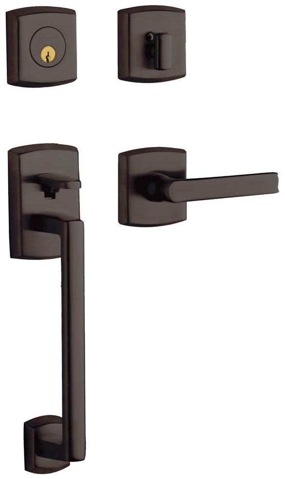 Photos - Interior Door Baldwin 85386.LENT Soho Left Handed Sectional Single Cylinder Keyed Entry Handleset with 5485V Interior Lever from the Estat