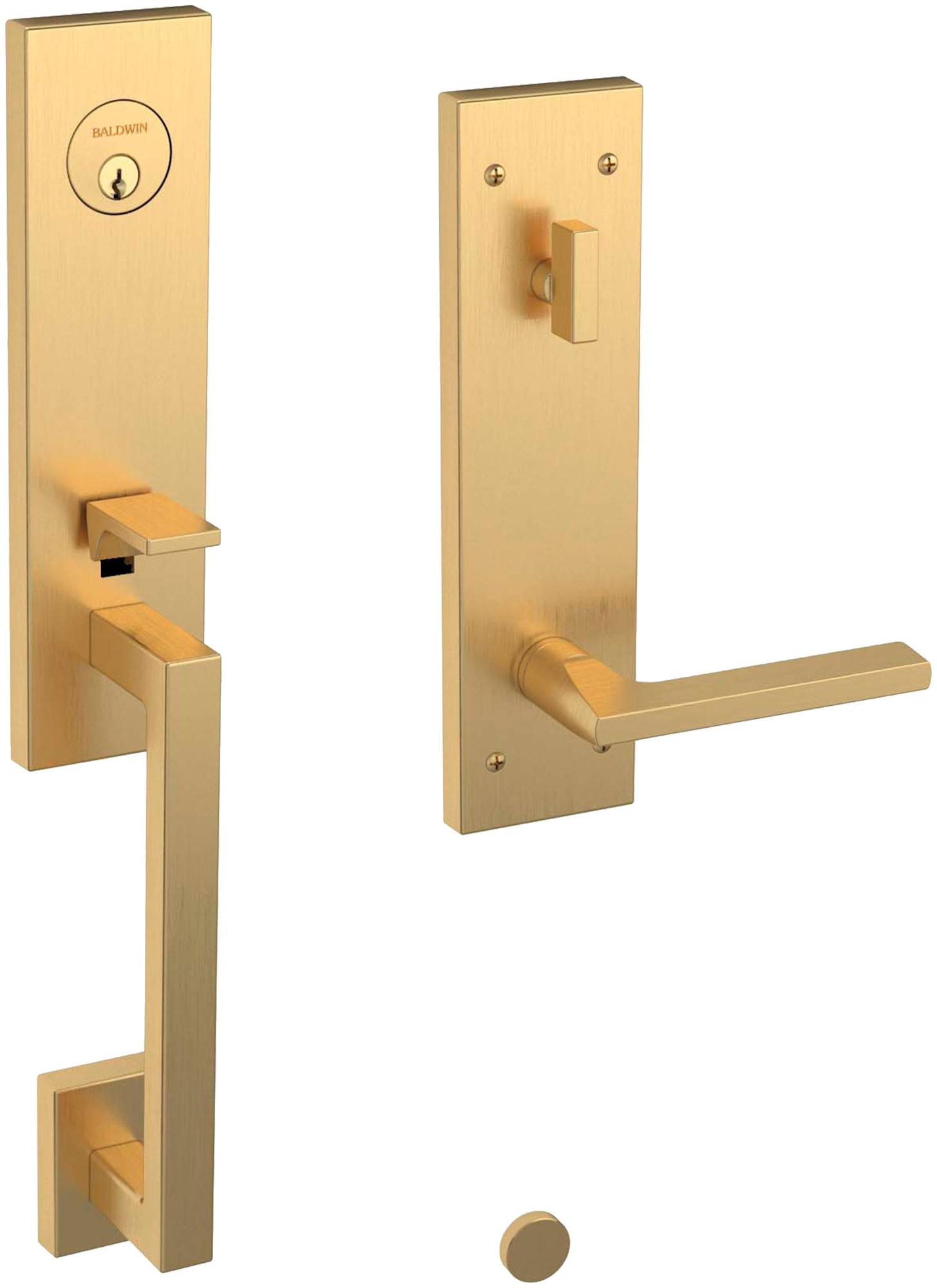 Baldwin 85391.RENT Minneapolis Right Handed Single Cylinder Keyed Entry One Piece Handleset with 5162 Interior Lever from the Estate Collection