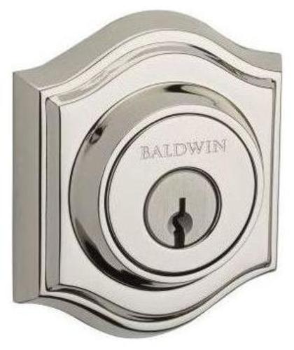 Baldwin DC.TAD.SMT Traditional Arch SmartKey Double Cylinder Keyed Entry Deadbolt Lifetime Polished Nickel Door Hardware Deadbolts Keyed Entry